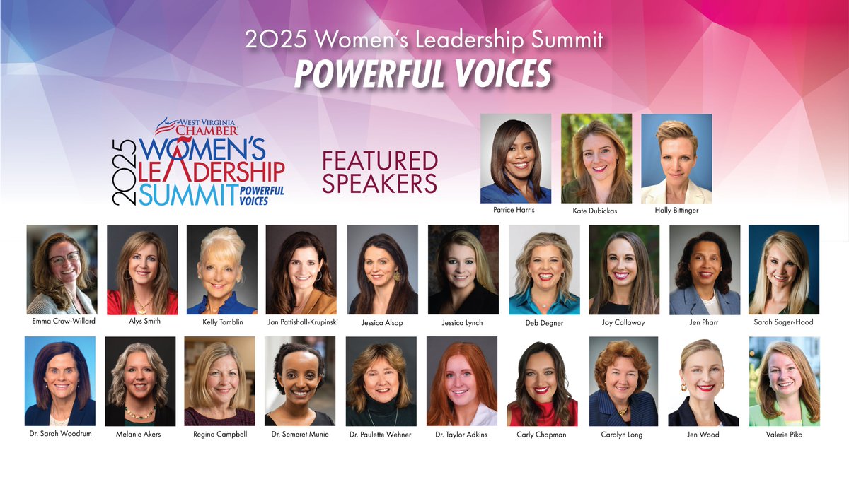MEET THE SPEAKERS 🎙️Here are your speakers for <a href="/WVaChamber/">West Virginia Chamber</a>'s 2025 Women's Leadership Summit: Powerful Voices!

Learn More: wvchamber.com/2025-womens-le…