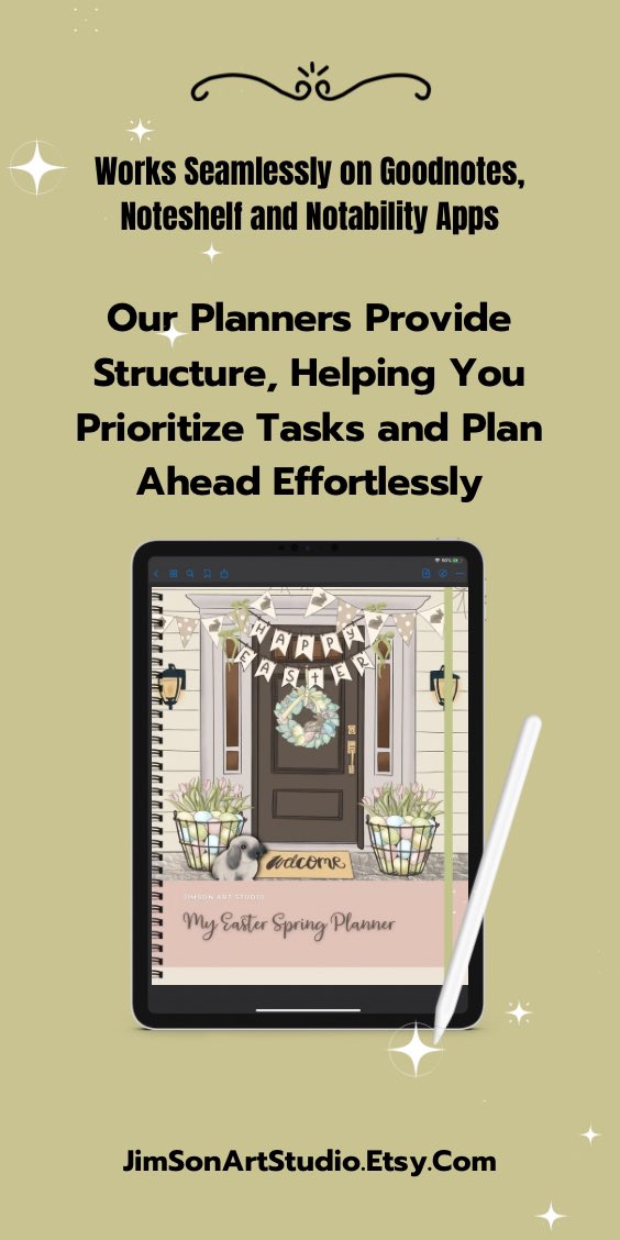JimSonArtStudio's tweet image. Easter digital planner … link in bio! #digitalplanners #structuredplanning