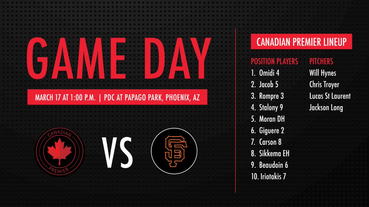 CPBL (@cpbleague) on Twitter photo The Canadian Premier Spring Trip begins today! Follow us and our partners at <a href="/pg_int1/">Perfect Game International</a> all week for daily content.
Game 1 β¬οΈ The Canadian Premier Spring Trip begins today! Follow us and our partners at <a href="/pg_int1/">Perfect Game International</a> all week for daily content.
Game 1 β¬οΈ