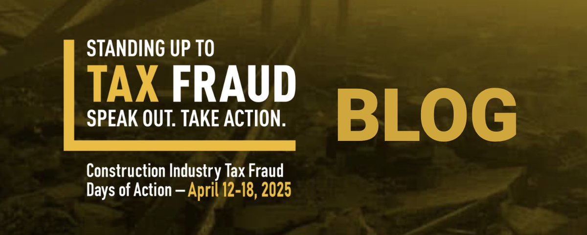 Taxes are due on April 15th. That also means it's time to shine the light on Construction Industry Tax Fraud. Catch up on what we did last year and upcoming events at stoptaxfraud.net/blog/