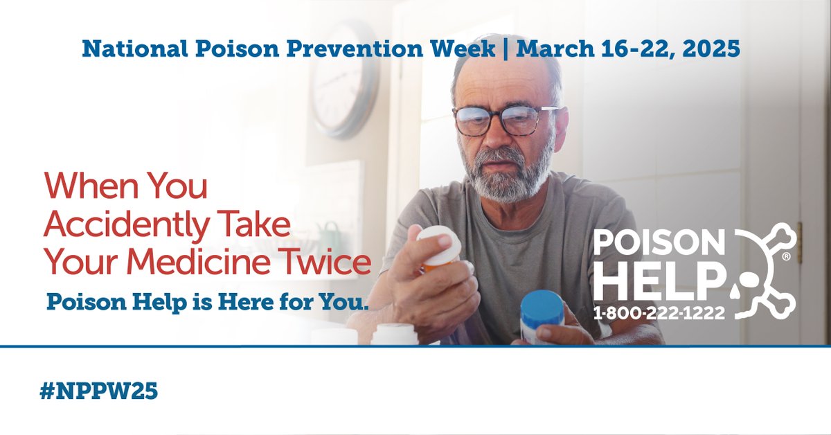 This week is National Poison Prevention Week, and <a href="/PoisonCenters/">America's Poison Centers</a> has many resources and tips to protect your family from toxic materials. Learn more at poisoncenters.org/nppw-2024. #NPPW25