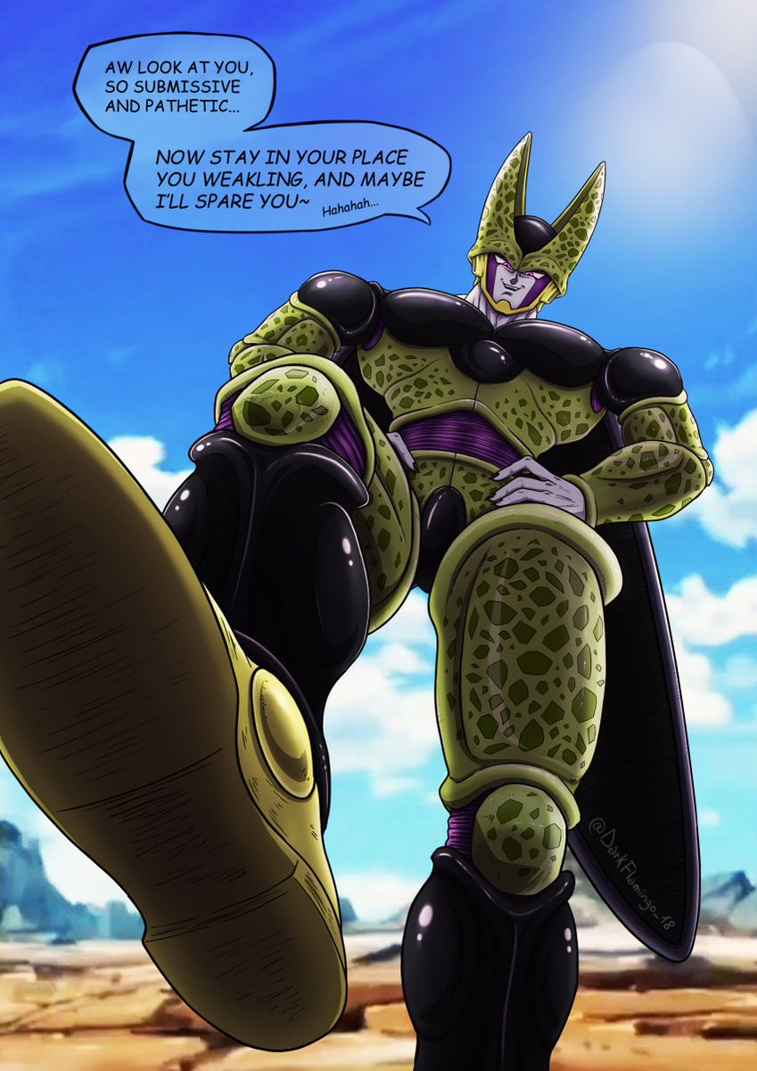 DBVerse_Rps's tweet photo. "Oh, look at you now, I've heard tails off a great and powerful warrior, but I guess the rumours were just that rumours. So stay there like that and maybe I'll spare you." Cell replied with his foot resting against the reader head as they lay on the ground.
Artist:darkflamingo 18 https://t.co/S2FbJTLcXi