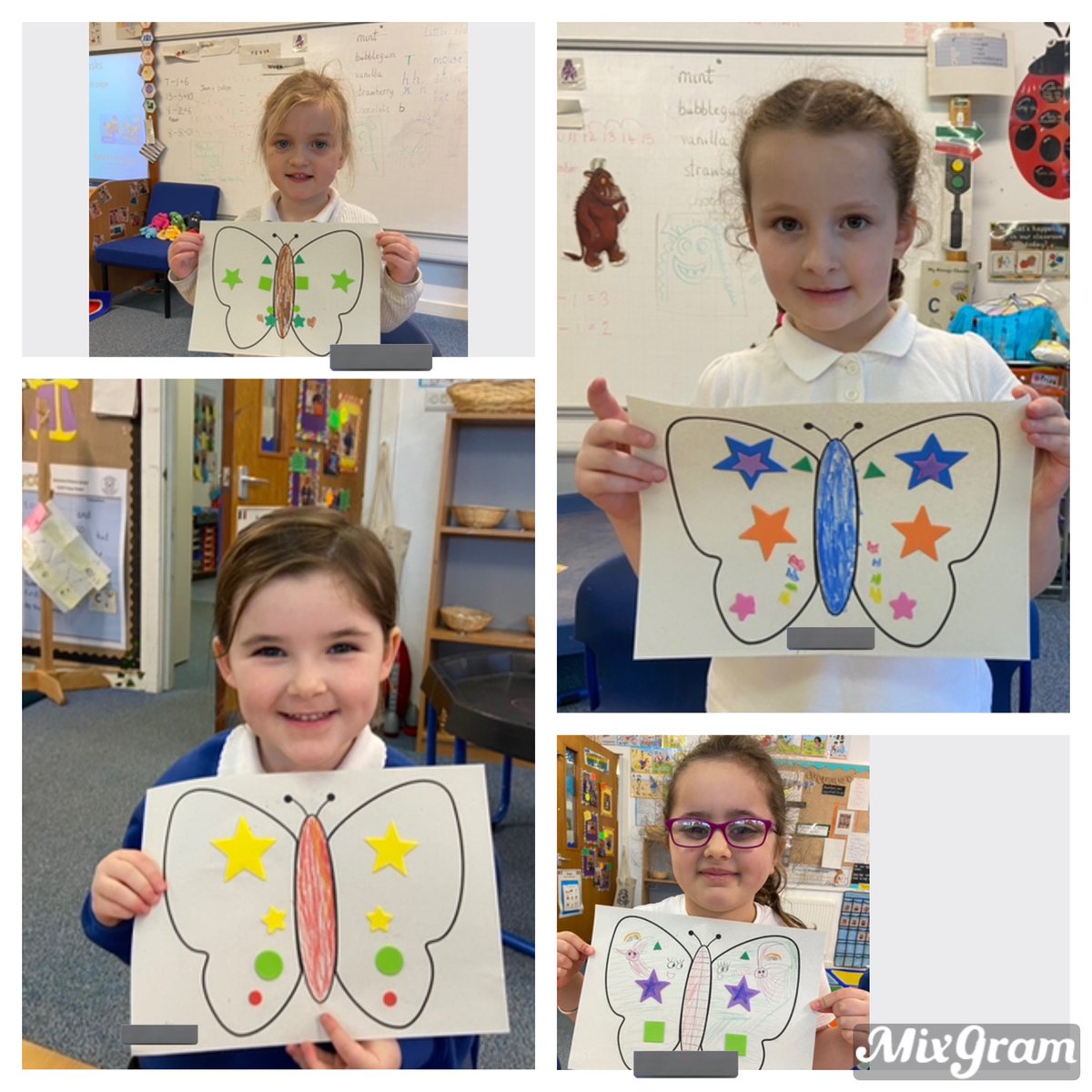 We learned all about symmetry today then we made symmetrical butterflies 😊 🦋 #antonumeracy