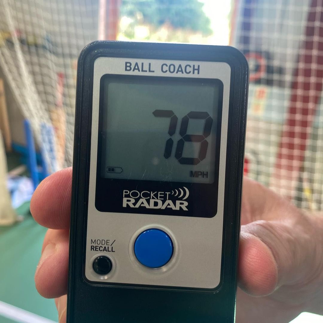 JohnCricketsJr's tweet photo. Hit a new PR on the mound today of 78. Thank you @JohnCrickets for coaching me! https://t.co/2UXINrsYcm