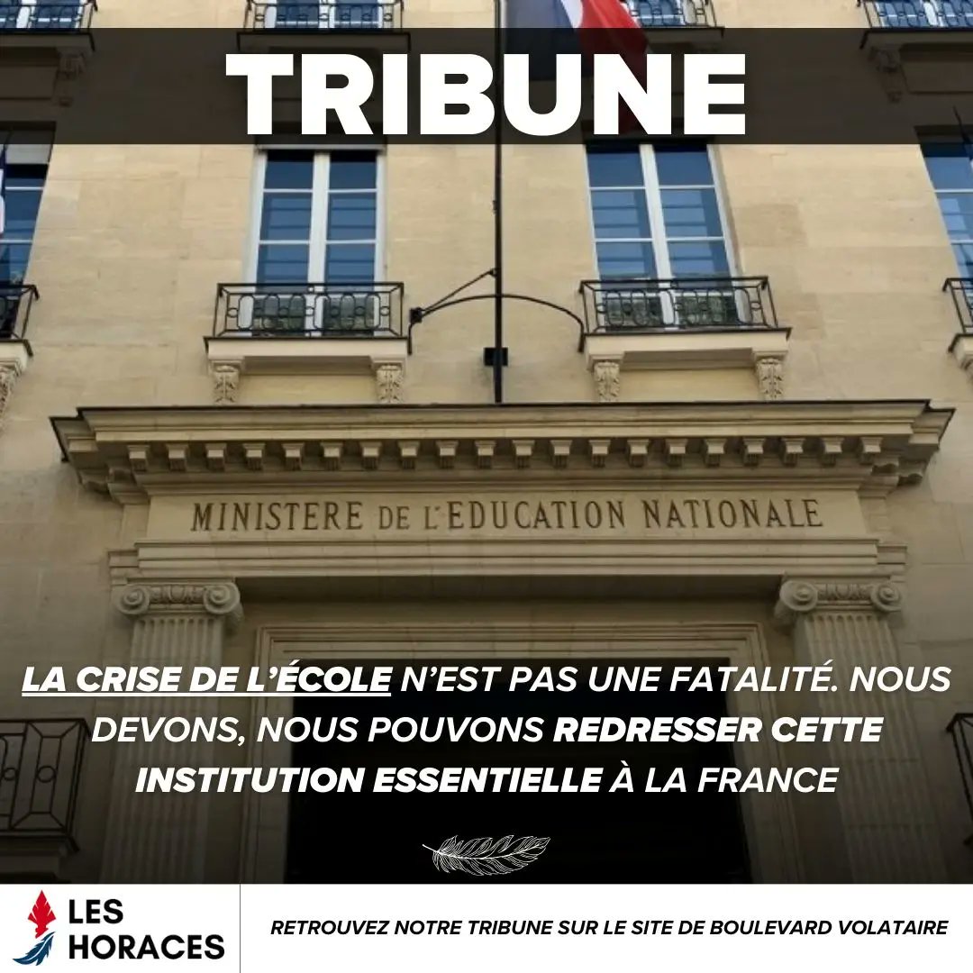 🔴 Alors que la crise que traverse l’école fait consensus, nous refusons d’en faire une fatalité. Retrouvez nos propositions dans La Tribune de  Roger Chudeau pour <a href="/BVoltaire/">Boulevard Voltaire</a>.

bvoltaire.fr/tribune-educat…

#ecole #education