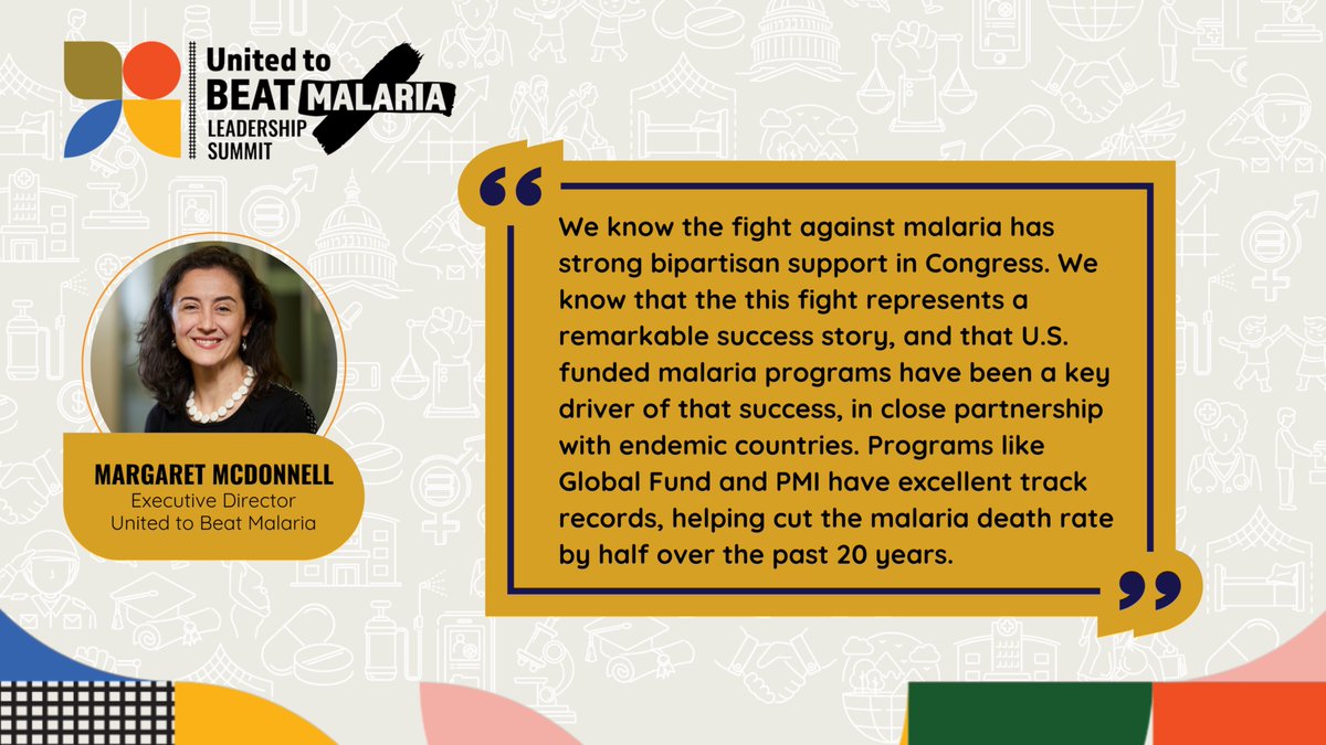 United to Beat Malaria (@beatmalaria) on Twitter photo <a href="/McD_beatmalaria/">Margaret Reilly McDonnell</a>: "We know the fight against malaria has strong bipartisan support in Congress. We know that the this fight represents a remarkable success story, & that U.S. funded malaria programs have been a key driver of that success, in partnership with endemic countries." <a href="/McD_beatmalaria/">Margaret Reilly McDonnell</a>: "We know the fight against malaria has strong bipartisan support in Congress. We know that the this fight represents a remarkable success story, & that U.S. funded malaria programs have been a key driver of that success, in partnership with endemic countries."