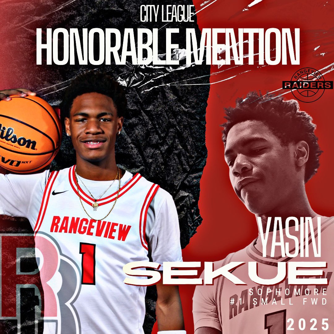 Rangeview Basketball (@raiderboyshoops) on Twitter photo Congrats to <a href="/sekue_yasin/">Yasin Sekue</a> on being selected to the All City team for the 2nd straight season. Congrats to <a href="/sekue_yasin/">Yasin Sekue</a> on being selected to the All City team for the 2nd straight season.