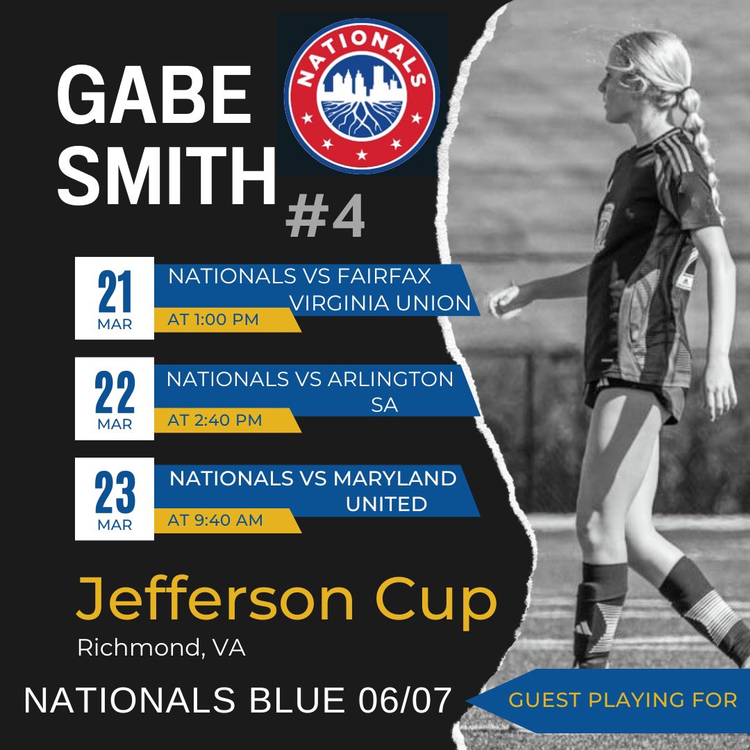 Gabe Smith (@gabe_smith_20) on Twitter photo Excited to guest play with Nationals this weekend at Jefferson Cup. A big thank you to <a href="/CoachDR7/">David Robertson</a> and Nationals for the opportunity. Excited to guest play with Nationals this weekend at Jefferson Cup. A big thank you to <a href="/CoachDR7/">David Robertson</a> and Nationals for the opportunity.