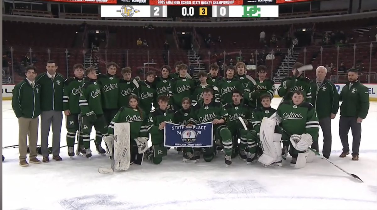 Celtics ended up falling 2-0 to Lake Forest in the State Championship. An incredible season for our JV team and program comes to an end. The future of the program is extremely bright ☘️

Final Record: 45-6-1
CCHL Regular Season Champions
DiCristina Cup Champions
State Runner-Up