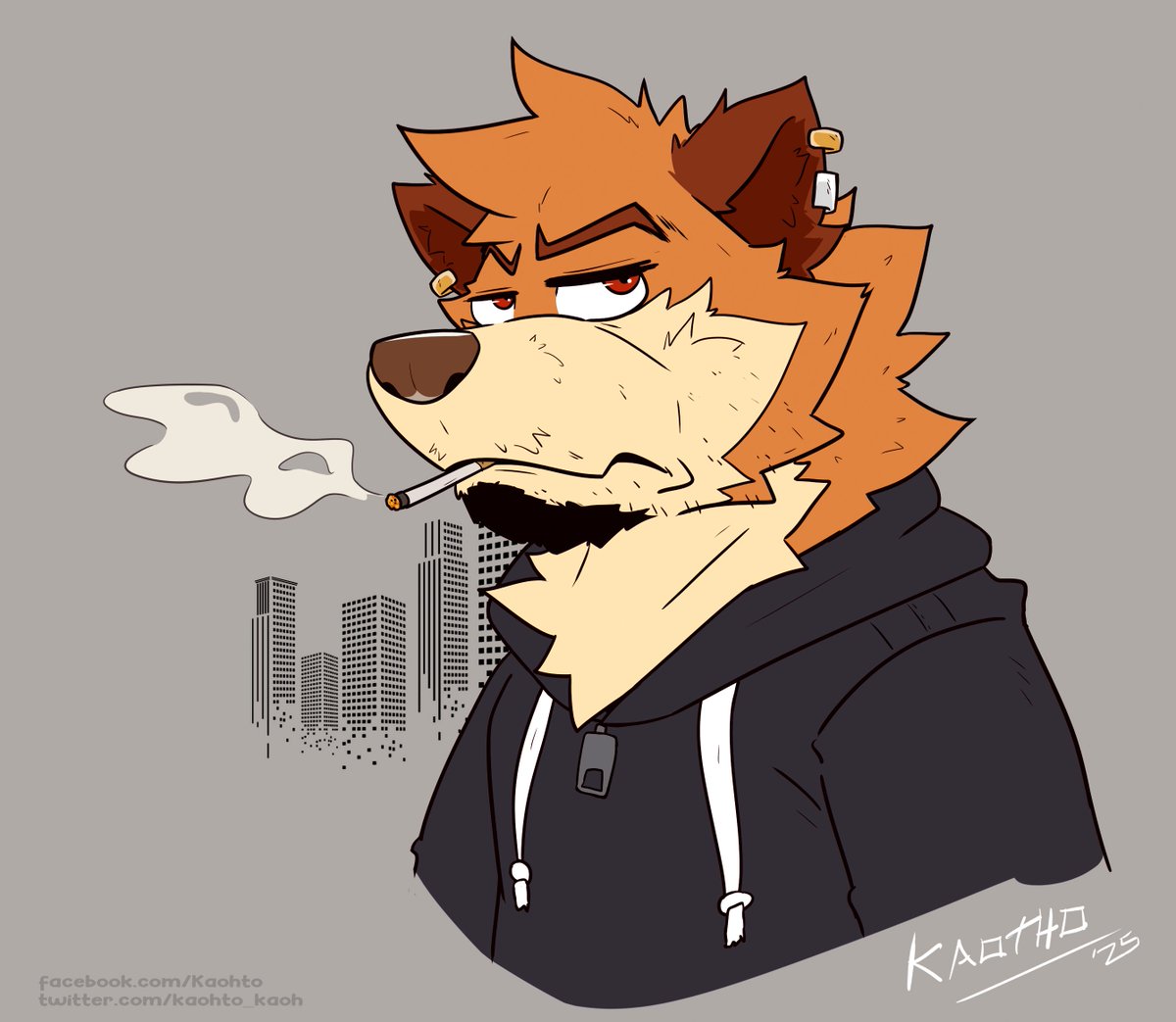 Hi guys 👋!
I share with you a drawing of Kaohto: that is, of me 😬🦊🐻.

Greetings!