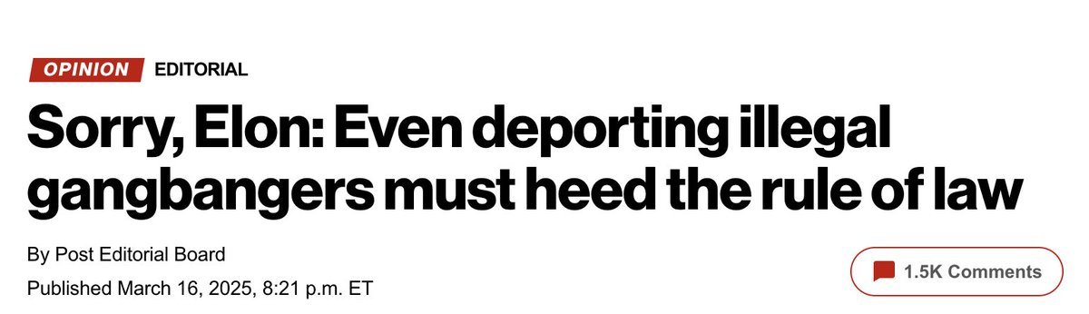 "Even" the New York Post gets that it's nuts to let the government take anyone off the streets and deport them to a foreign prison, with no right to call their family or a lawyer, based on a mere accusation.

BTW, no one in America carries proof of citizenship everywhere they go.