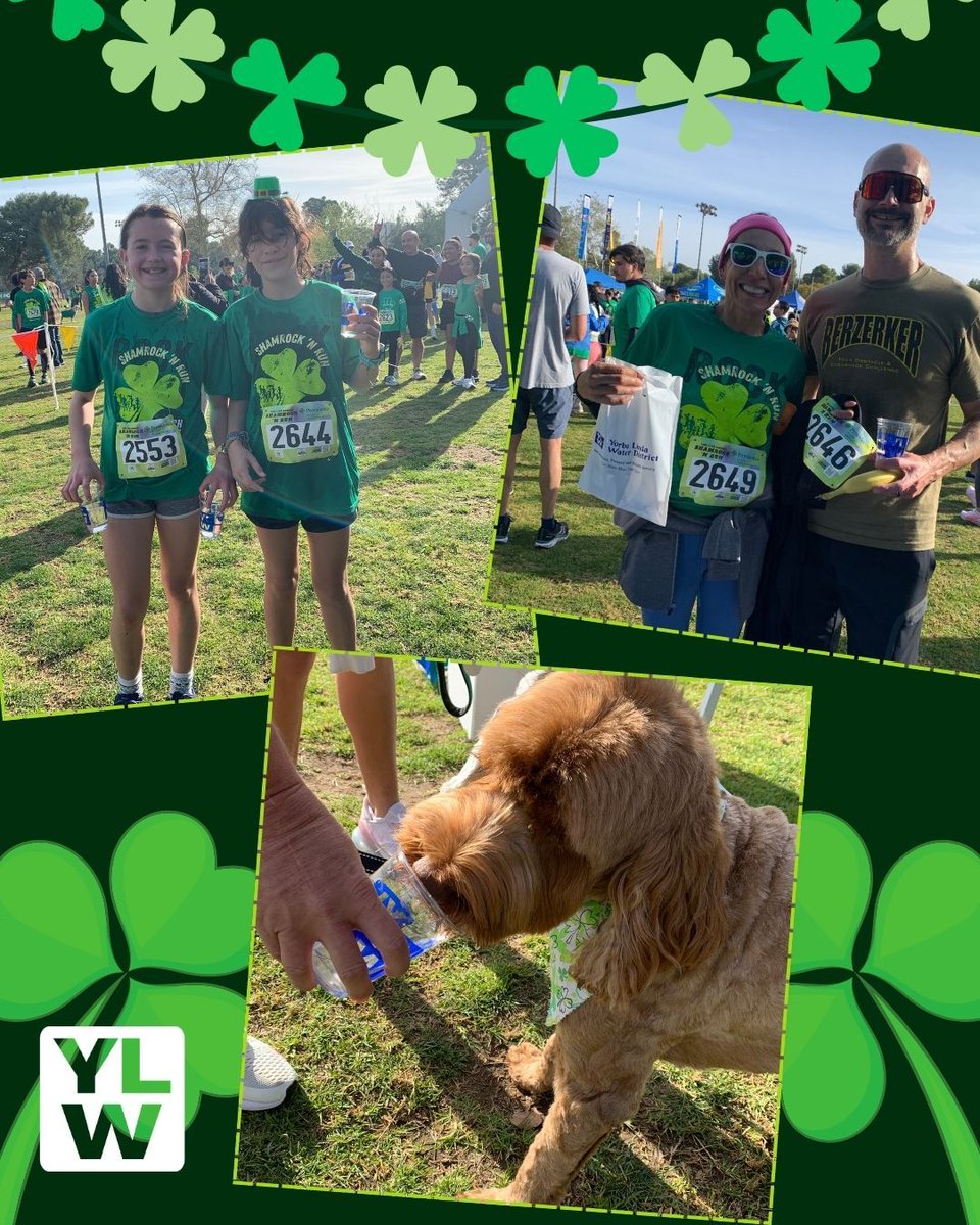 Happy St Patrick’s Day! ☘️ Yesterday, YLWD staff provided high-quality water to hundreds of runners at the 13th annual Shamrock ‘n Run at Yorba Regional Park. 🏁🏃 Special thanks to our volunteers for keeping the 5K/2K runners hydrated. 👏💧

#YLWD #ShamrocknRun #5k #2k