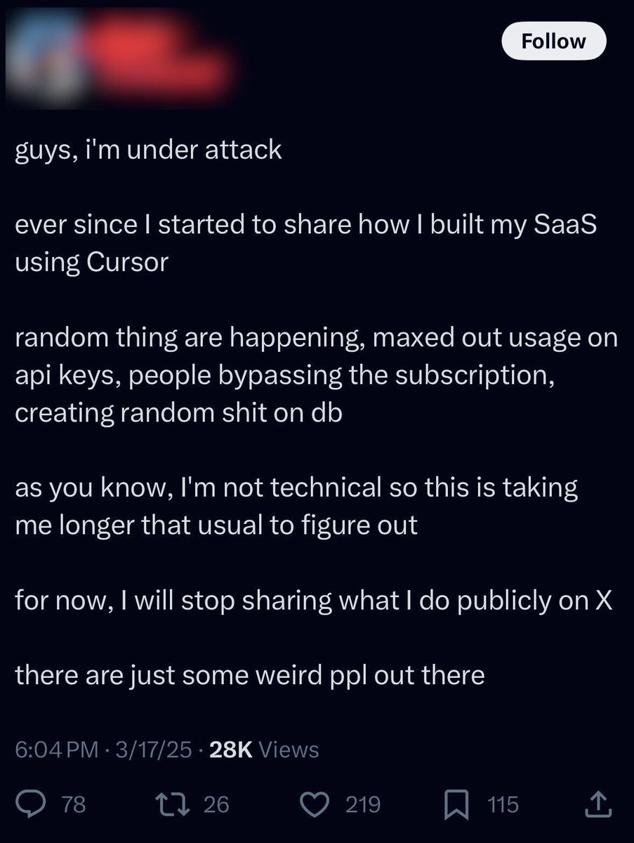 burkov's tweet image. A vibe coder, ladies and gentlemen