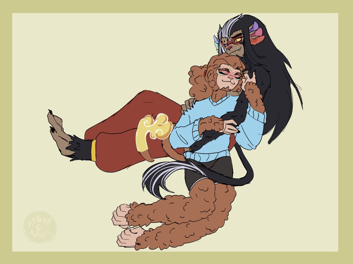 AetherAntics's tweet photo. Finally, I’ve made my first actual shadowpeach art, and boy, I love these gay old monkeys -w-
I’ll post my ref sheet for my designs of em soon!
#LMKMacaque  #lmk_sunwukong #shadowpeach #lmk https://t.co/q5oJqnNAAe