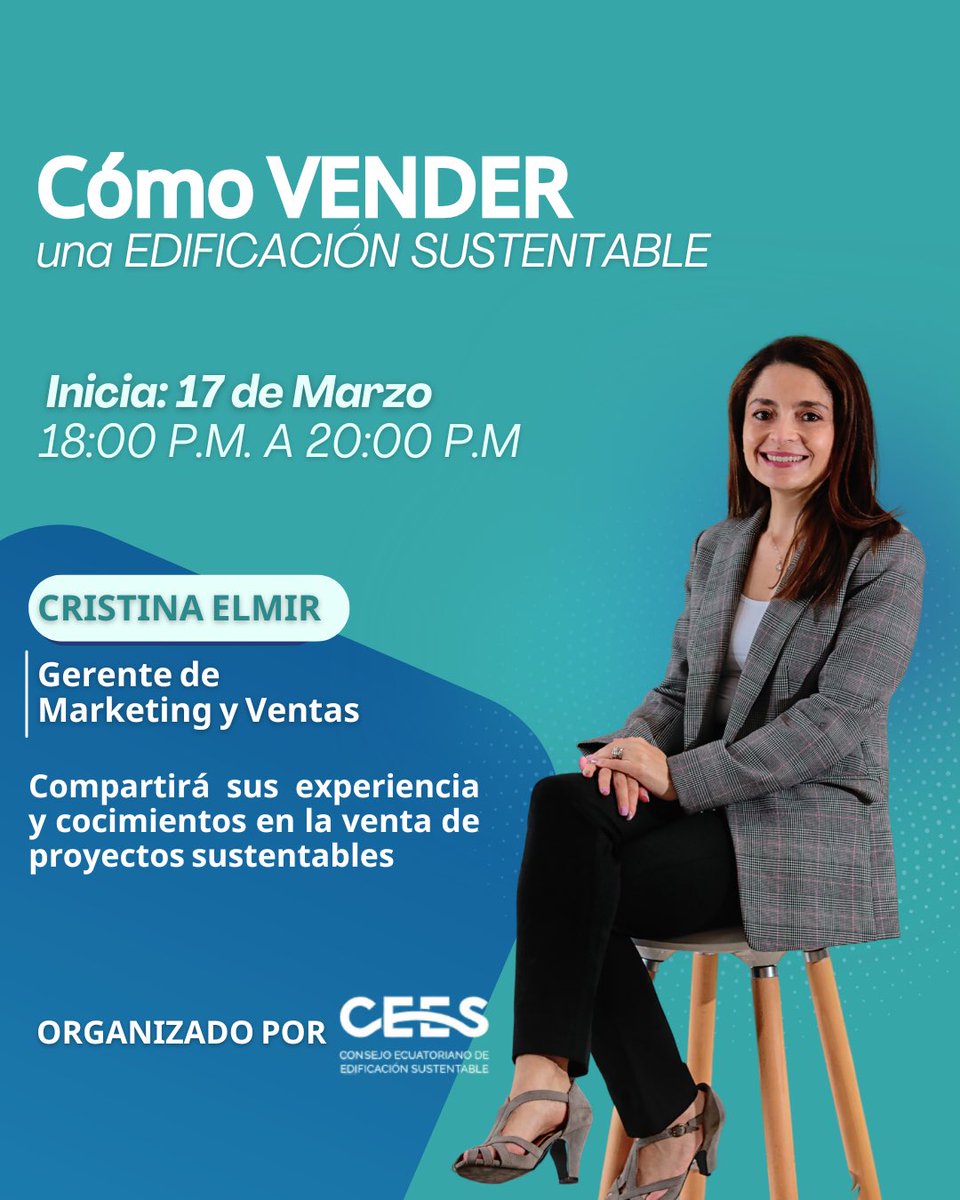 Hoy damos inicio al Curso de Cómo vender una EDIFICACIÓN SUSTENTABLE 🏙️🍃
Organizado por el Consejo Ecuatoriano de Edificación Sustentable 
#EdificaciónSustentable #ConstrucciónVerde  #VentasEfectivas #Sostenibilidad #RealEstate #InnovaciónInmobiliaria #CursoInmobiliario