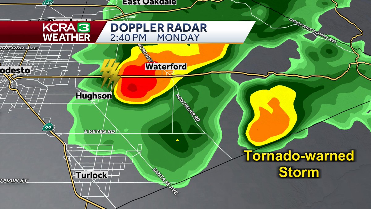 FUNNEL CLOUD sightings and a Tornado Warning *earlier* today in Merced County right on the Stanislaus County line. 

This photo was taken at 2:40 pm east of Turlock along Montpilier Road. Here's the radar scan from that time.

<a href="/kcranews/">kcranews</a>