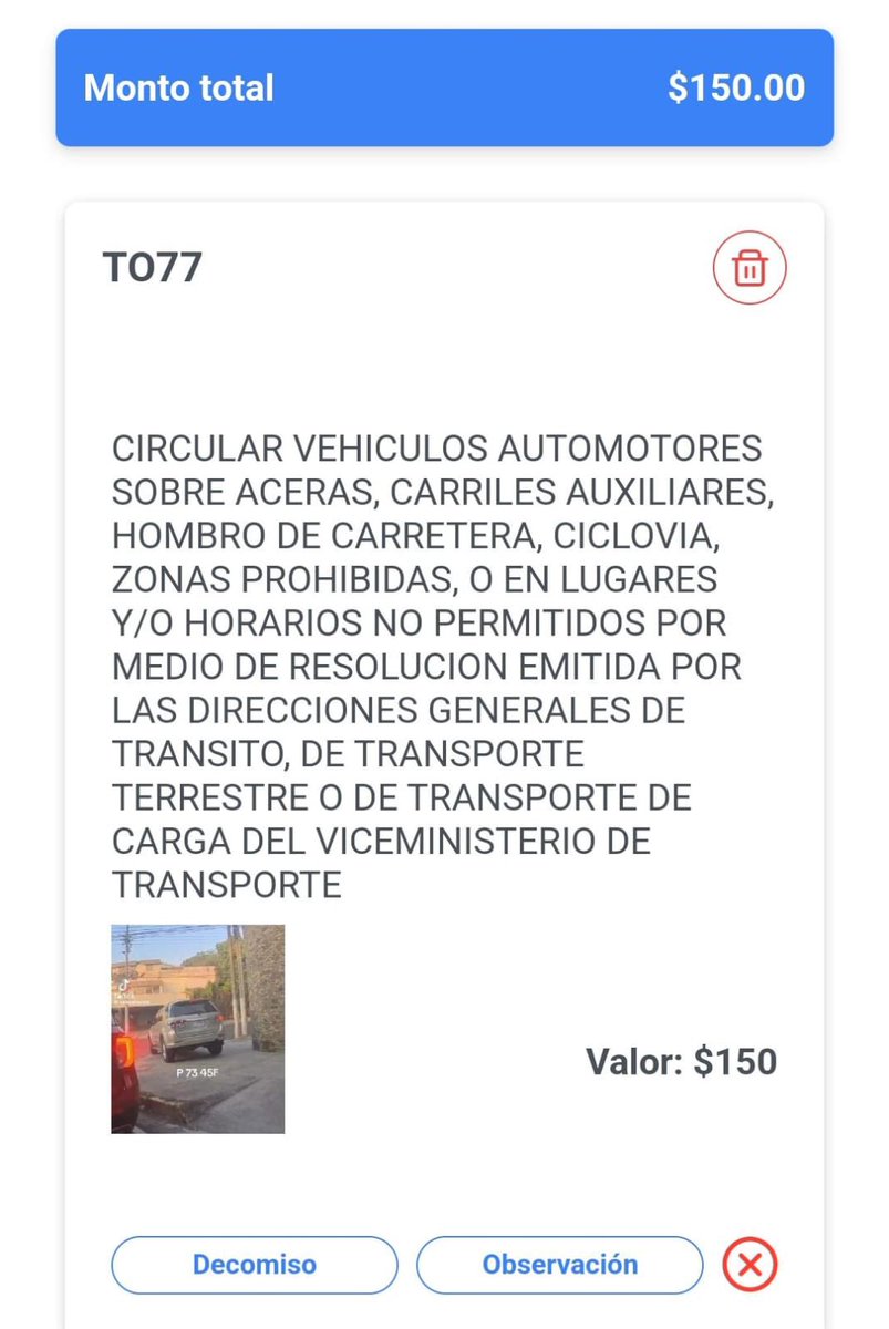 VMTElSalvador's tweet photo. Sancionamos al conductor del vehículo placas P 73 45F por circular sobre la acera destinada a la circulación peatonal.

Crear una cultura vial de respeto y reducir los índices de mortalidad en la vía es tarea de todos, haz tu parte. https://t.co/klIIQfglqD