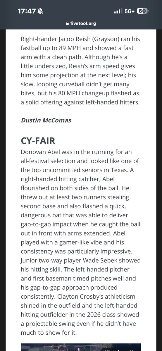 Donovan Abel (@donovanabel5) on Twitter photo Thanks for the write up <a href="/CyFairBaseball/">Cy-Fair Bobcats Baseball</a> <a href="/Coach545454/">Shawn Ina</a> <a href="/touchet_trent/">Trent Touchet</a> <a href="/Boonep19/">bp19</a> <a href="/EliEgger4/">Eli Egger</a> <a href="/coach_robbs14/">Michael Robbins</a> Thanks for the write up <a href="/CyFairBaseball/">Cy-Fair Bobcats Baseball</a> <a href="/Coach545454/">Shawn Ina</a> <a href="/touchet_trent/">Trent Touchet</a> <a href="/Boonep19/">bp19</a> <a href="/EliEgger4/">Eli Egger</a> <a href="/coach_robbs14/">Michael Robbins</a>