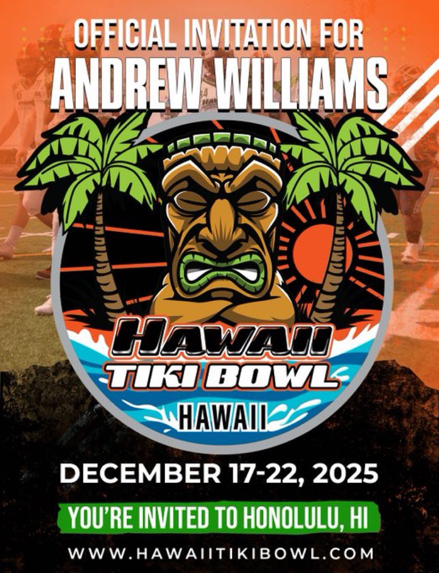 Blessed to be invited to the Hawaii Tiki Bowl! Thank you for the invite <a href="/HawaiiTikiBowl/">Hawaii Tiki Bowl</a>
<a href="/AthleticTraumaU/">Chris Steel Edmonds</a> <a href="/gamasportstrai1/">gamasportstraining</a> <a href="/truSpeedKills/">Arron Panigall</a>