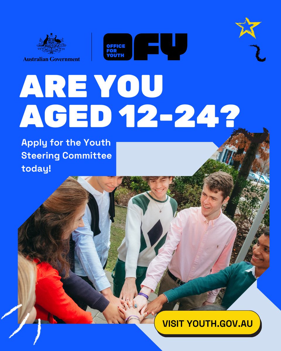 The Australian government is looking for young people to join a national Youth Steering Committee to provide advice on issues that matter to them. It’s a great opportunity for young people to have their voice heard!

More info here: youth.gov.au/youth-steering…