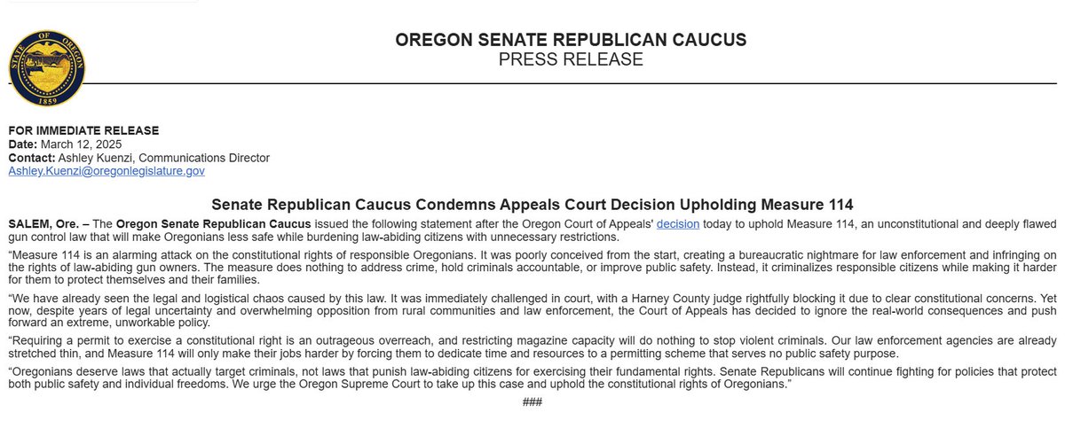 TonyAielloJr's tweet photo. Open invitation to @Oregon_GOP, @ORSenateGOP, @OregonHouseGOP, and @oregon_yr…

If you guys want to jump into the fight against #Measure114, please give me a call. We could use the help!

Sharing our fundraiser would be extremely welcome. https://t.co/Ko7K6enuxV

#Oregon #orpol #orleg #orgov #ballotmeasure114 #Measure114 #gunrights #secondamendmentrights #secondamendment #2a #shallnotbeinfringed
