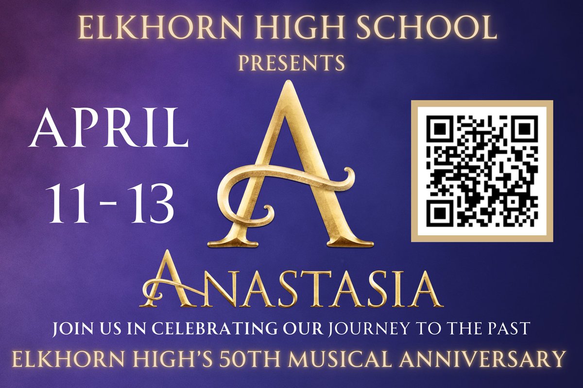 Elkhorn High (EHS) Vocal Music (@ehsings) on Twitter photo Get your tickets to Elkhorn High School’s Anastasia and join us in celebrating our “journey to the past” with our music program’s 50th Musical Anniversary April 11-13! 💜💛
Music alumni event- April 12th
<a href="/ElkhornPS_EHS/">Elkhorn High School</a>
<a href="/EHS_Activity/">EHS Activities and Athletics</a>
<a href="/ElkhornPS/">Elkhorn Public Schools</a> Get your tickets to Elkhorn High School’s Anastasia and join us in celebrating our “journey to the past” with our music program’s 50th Musical Anniversary April 11-13! 💜💛
Music alumni event- April 12th
<a href="/ElkhornPS_EHS/">Elkhorn High School</a>
<a href="/EHS_Activity/">EHS Activities and Athletics</a>
<a href="/ElkhornPS/">Elkhorn Public Schools</a>