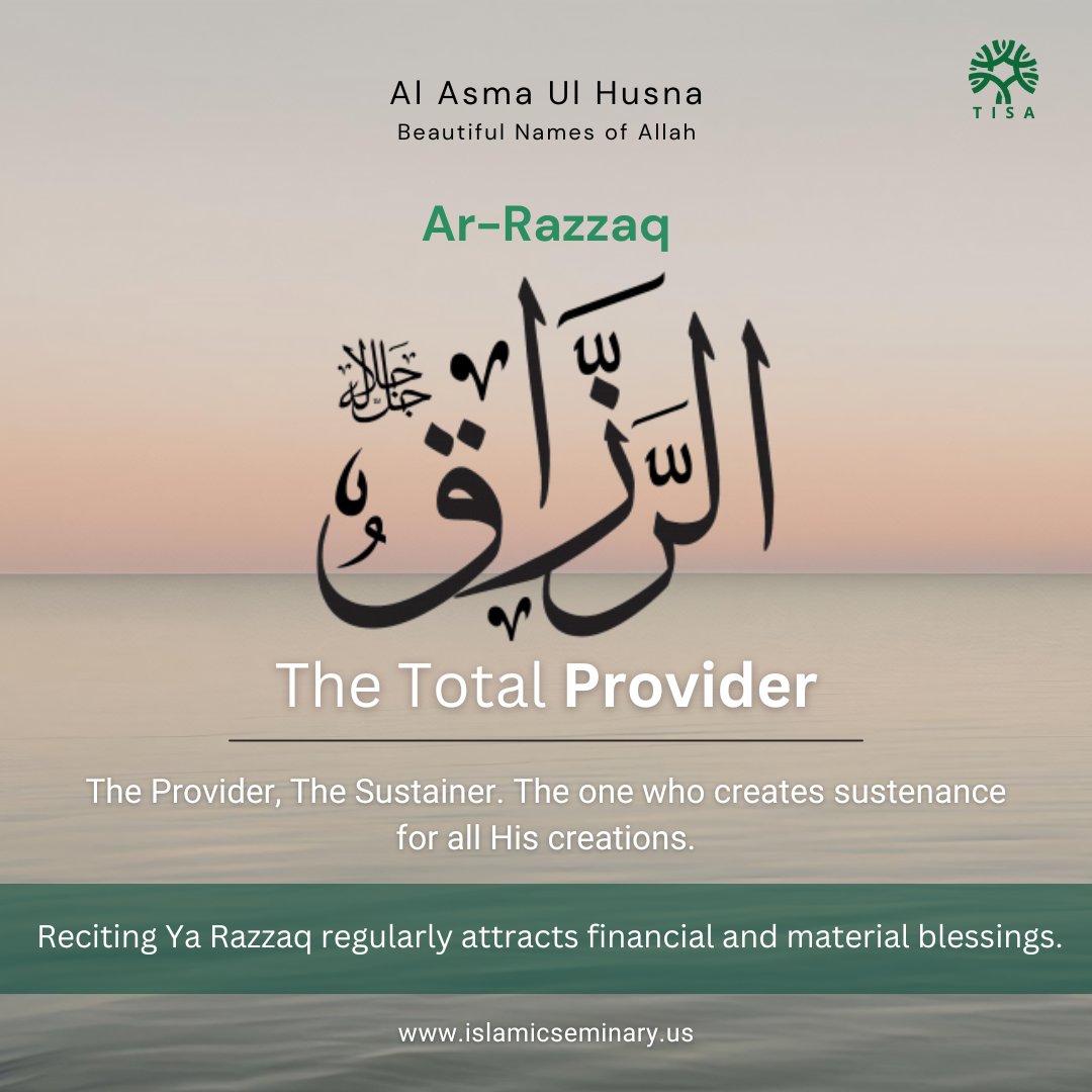 ISeminaryofA's tweet image. "Say, 'Who provides for you from the heavens and the earth?' Say, 'Allah. And indeed, we or you are either upon guidance or in clear error.'" (34:24)

#AllahSWT #ArRazzaq #AsmaUlHusna #Ramadan2025
