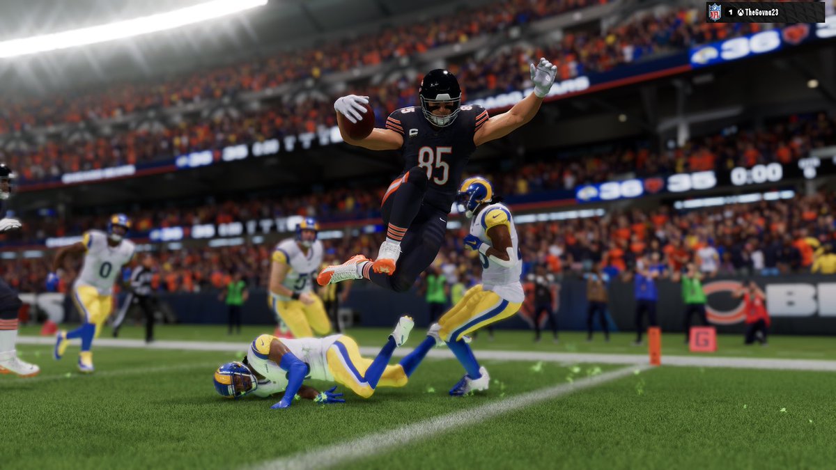 MBLI_Kyle's tweet photo. Cole Kmet went OFF against the Rams! 9 catches, 193 yards, 2 TDs, and a statement performance even in a tough one-point loss. If you didn’t know his name before, you do now. #MBLSeason60 https://t.co/kohEP6DGGe