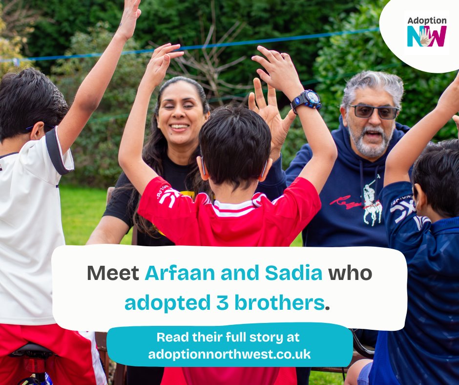 Adoption_Counts's tweet photo. Arfaan and Sadia were one of the families we spoke to who adopted siblings. They adopted 3 brothers - and have never looked back!
Read their full story here: https://t.co/Se1ocEc5kg
#nobodyknowsmebetter #AdoptionCounts https://t.co/8EgvdkFrMS