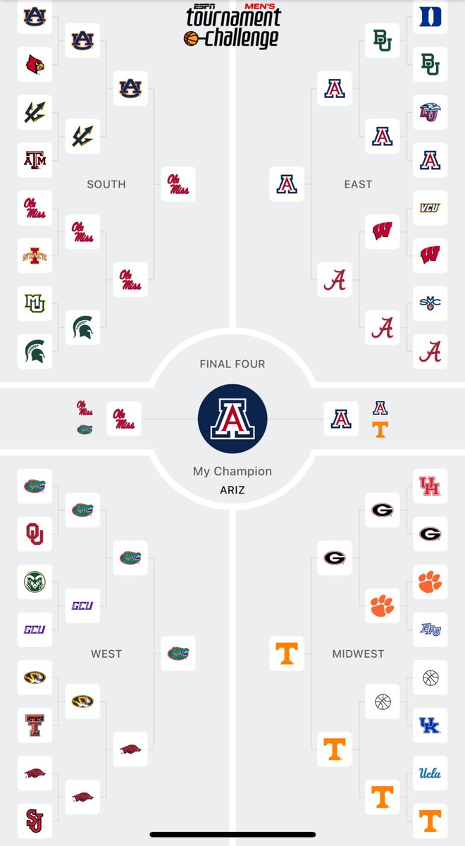 DuragRebel's tweet image. My bracket based off of how hot the girls are at their school