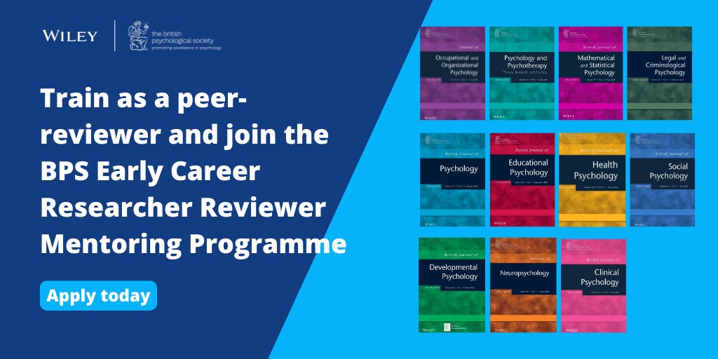 International Society of Behavioral Medicine (@intsocbehmed) on Twitter photo Check out this <a href="/BPSOfficial/">British Psychological Society</a> reviewer mentoring program for #EarlyCareer researchers! It provides an opportunity to train as a peer reviewer under the guidance of an experienced mentor. Learn about participating journals and the application process here:
bpspsychub.onlinelibrary.wiley.com/hub/earlycaree… Check out this <a href="/BPSOfficial/">British Psychological Society</a> reviewer mentoring program for #EarlyCareer researchers! It provides an opportunity to train as a peer reviewer under the guidance of an experienced mentor. Learn about participating journals and the application process here:
bpspsychub.onlinelibrary.wiley.com/hub/earlycaree…