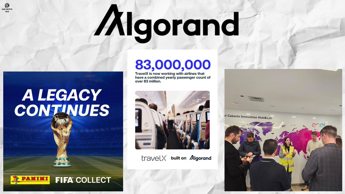 Our Crypto Talk (@ourcryptotalk) on Twitter photo What do <a href="/travelx__/">TravelX</a> , <a href="/FIFACollect/">FIFA Collect</a> and <a href="/EnelGroup/">Enel Group</a> have in common? 🤔
All of them are cooking on <a href="/AlgoFoundation/">Algorand Foundation</a> 🍳
⇾ Blockchain based airline solutions with travelX and $ALGO.
⇾ Enel, the second largest electricity utility company also on $ALGO.
⇾ FIFA and their collectibles What do <a href="/travelx__/">TravelX</a> , <a href="/FIFACollect/">FIFA Collect</a> and <a href="/EnelGroup/">Enel Group</a> have in common? 🤔
All of them are cooking on <a href="/AlgoFoundation/">Algorand Foundation</a> 🍳
⇾ Blockchain based airline solutions with travelX and $ALGO.
⇾ Enel, the second largest electricity utility company also on $ALGO.
⇾ FIFA and their collectibles
