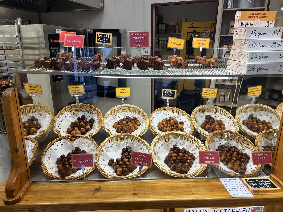 French pastry chefs know thier craft -check these out 
Croissant
Brioche
Basque gateaux
Cannelles 
Tasty stuff