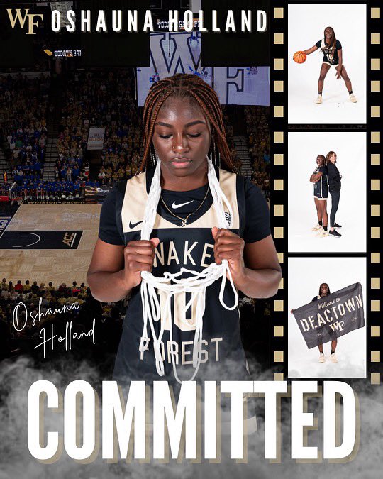 Oshauna Holland (@theyluvo) on Twitter photo Beyond blessed to announce my commitment to <a href="/WakeWBB/">Wake Forest Women's Basketball</a> .I am so beyond grateful for my family, coaches, support family, teammates,friends, and everyone whoโs supported me along the wayโฅ๏ธ. Excited for this next chapter!
#howwefeelingdeacons??
#Committed Beyond blessed to announce my commitment to <a href="/WakeWBB/">Wake Forest Women's Basketball</a> .I am so beyond grateful for my family, coaches, support family, teammates,friends, and everyone whoโs supported me along the wayโฅ๏ธ. Excited for this next chapter!
#howwefeelingdeacons??
#Committed