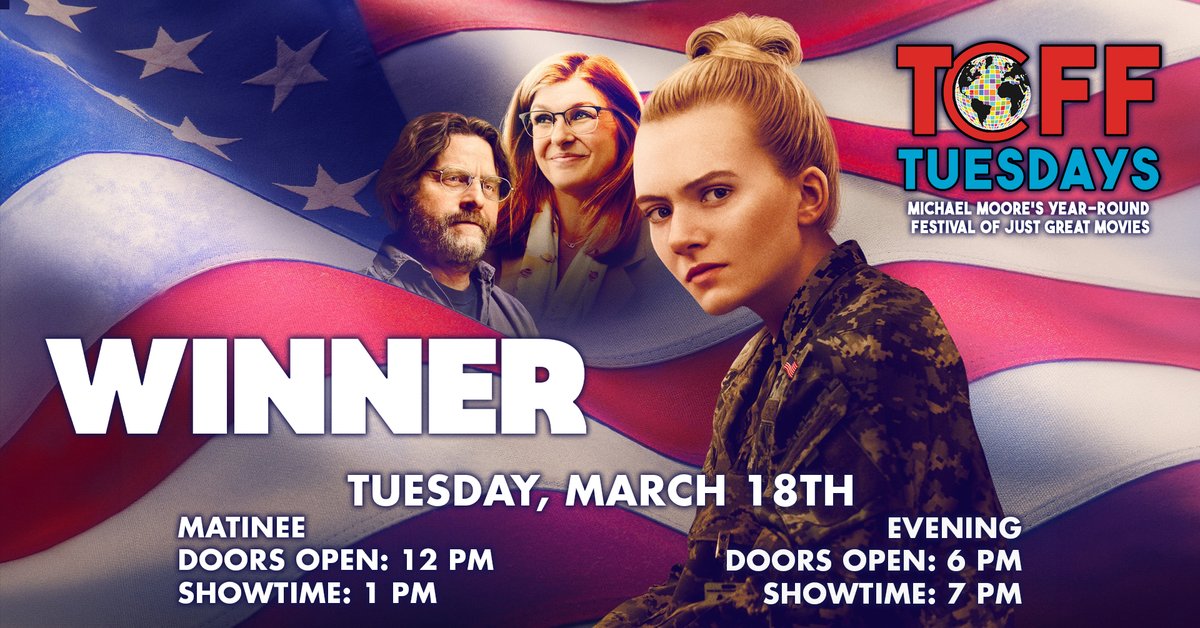 TCFF's tweet photo. #WINNER is tomorrow's #tcfftuesday! 1pm & 7pm @StateTheatreTC! Don't miss this brilliant 5-star satire starring #EmiliaJones, #ConnieBritton & #ZachGalifianakis. Stay after the 7pm for live Zoom Q&A with Director @SusannaFogel & #RealityWinner herself! 🎟️https://t.co/CalTT2u4Q9 https://t.co/2QwvnEIQ0q