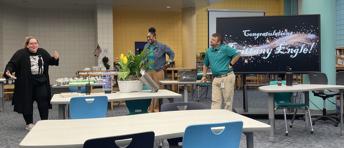 Surprise Mrs. Brittany Engle! You are this year’s SHS Teacher of the Year! #gettingitdone