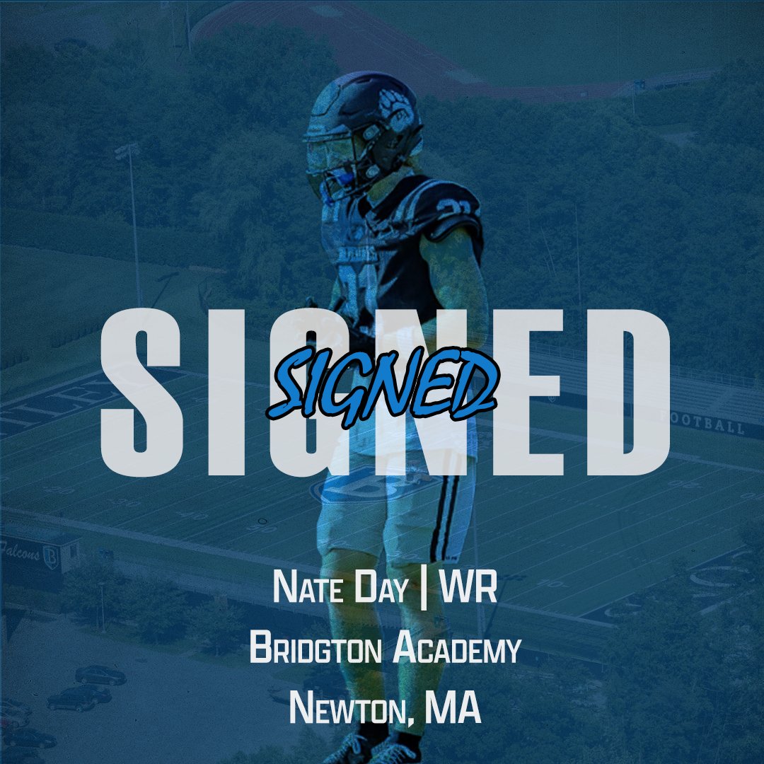 ✍️𝓢𝓲𝓰𝓷𝓮𝓭!

Nate Day |<a href="/Naateday/">NATE DAY</a> 
🔵 Bridgton Academy (ME)
⚪️ Wide Receiver
⚫️ All League, Captain
#FLIGHT | #NSD25