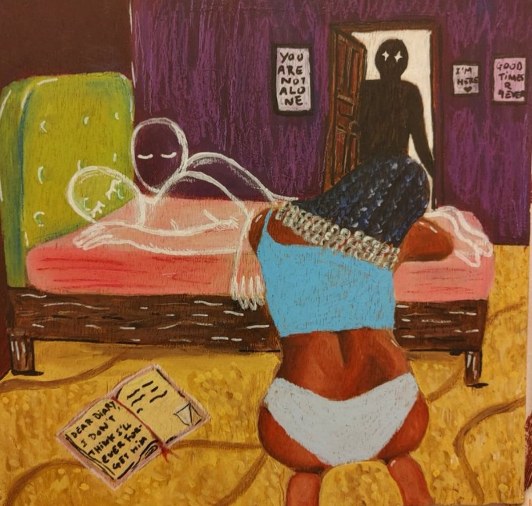 Even after you left, I couldn't forget 

Mixed media on wood panel