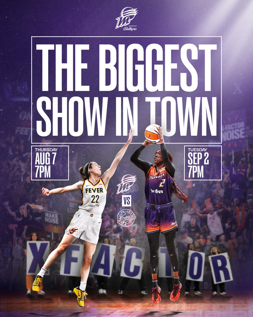 PhoenixMercury's tweet photo. Last year there were 17,071 in our house to see Phoenix vs. Indiana. This year, you have two chances to see Caitlin Clark in the desert taking on the Mercury. Step right up to see the show 🎪
Tickets to these match ups are available NOW!
🎟️ https://t.co/1Zd7zN1H2N https://t.co/24d7C3pHTe