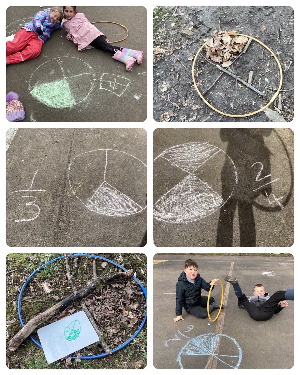 We have been learning about fractions. Last week we recorded the fraction notation of shaded shapes and bar models that we created outdoors. #outdoorlearning <a href="/GarnockCampus/">Garnock Community Campus</a>