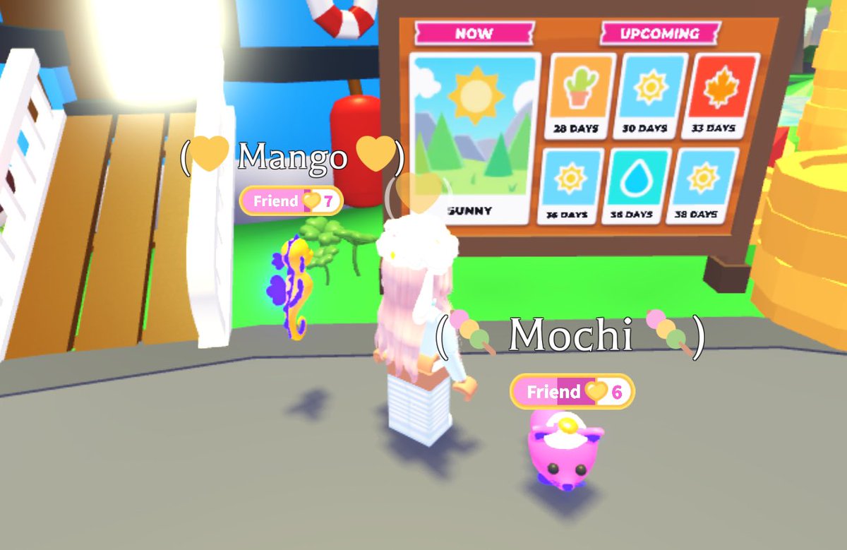 The weather has been pushed back? I remember seeing it was supposed to be the dessert before the St. Patrick’s update! 👀 <a href="/PlayAdoptMe/">Adopt Me!</a>