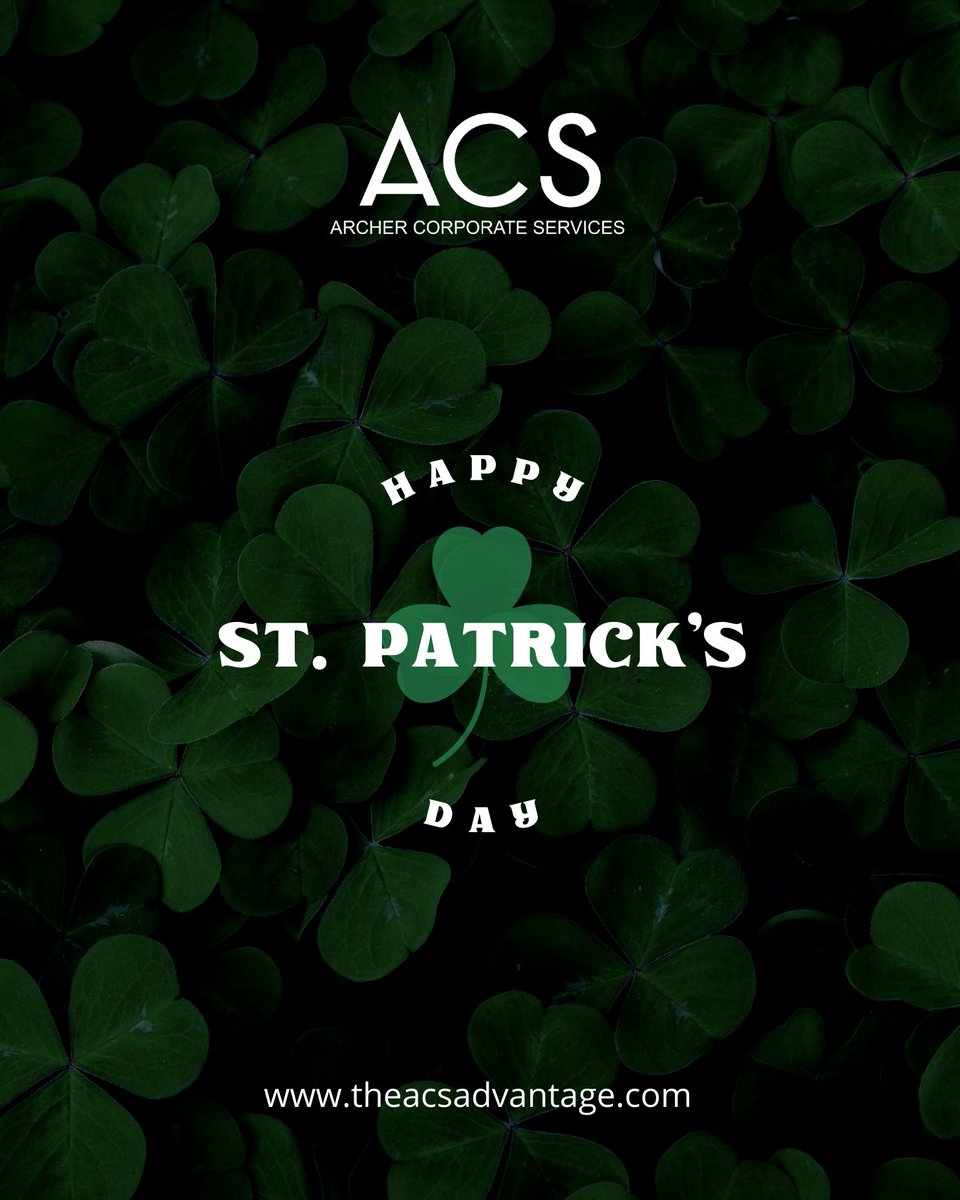 ourACSadvantage's tweet photo. 🍀 Wishing you a day filled with good fortune and success. Happy St. Patrick's Day from all of us at Archer Corporate Services! #StPatricksDay #LuckOfTheIrish #ACSSuccess #theACSadvantage🌟 https://t.co/6Vf6Wz08Jx
