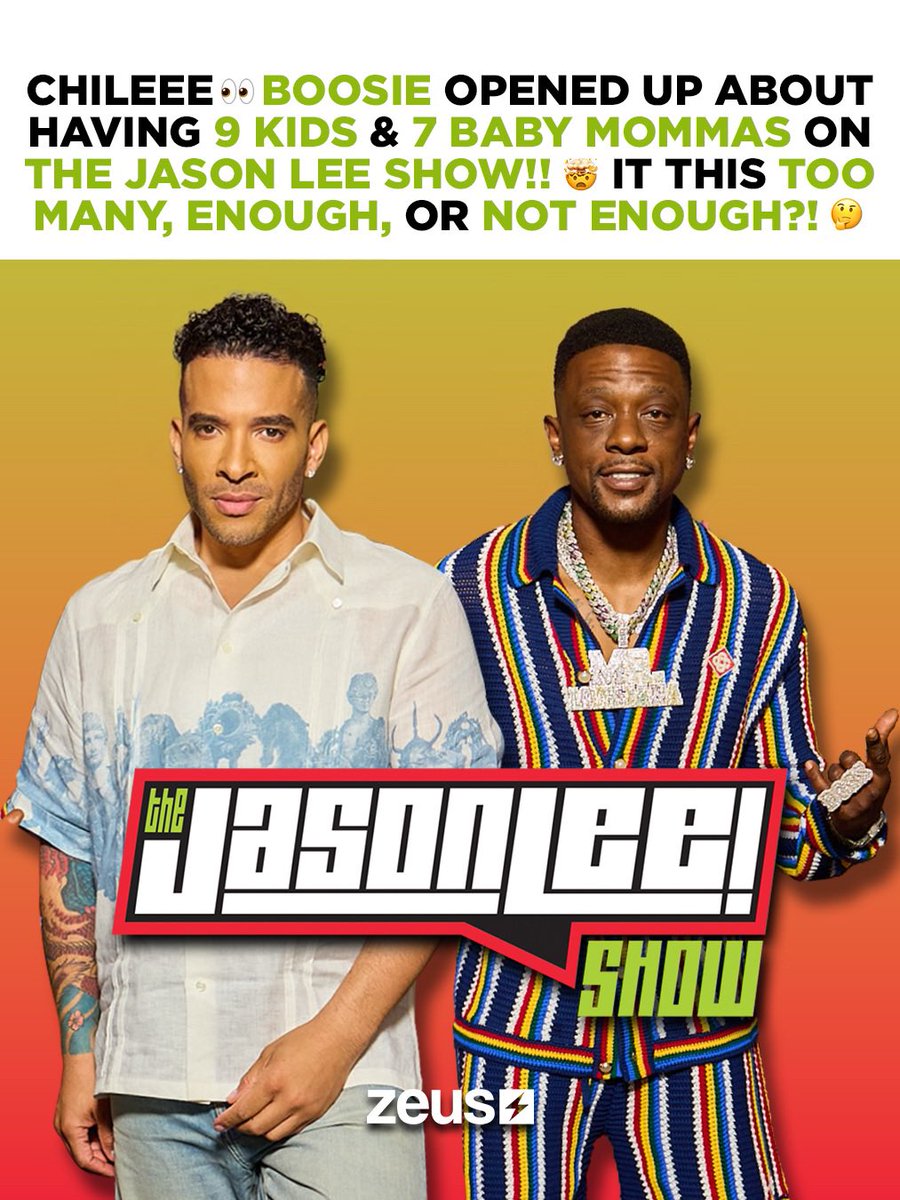 The_ZeusNetwork's tweet image. Chileee 👀 #Boosie opened up about his 9 KIDS &amp;amp; 7 BABY MOMMAS on #TheJasonLeeShow last night!! 🔥🤯 Would you consider this TOO MANY, ENOUGH or NOT ENOUGH?! 🤔 Let us know in the comments 👇🏾