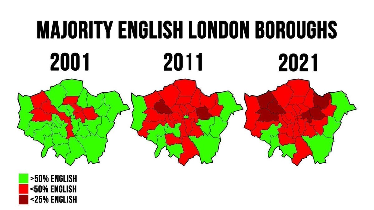 AshleaSimonBF's tweet image. London has fallen.
#TheGreatReplacement of the native British people is not a conspiracy theory. 
A simple look at official ONS statistics will show that we are on track to become a minority in our own ancestral homelands, if we allow current trends to continue.