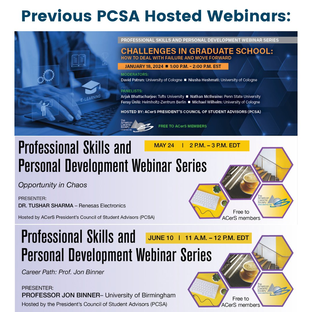 Did you know that the PCSA does professional development webinars? Keep an eye out in the coming weeks for a webinar on career perspectives! More info coming soon.