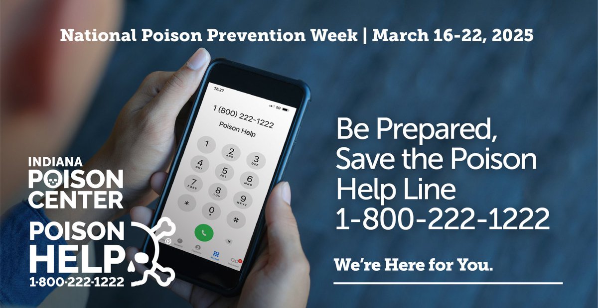 That’s a wrap on #NPPW25!

Before you go, take a moment to save our number, 1-800-222-1222, in your phone today. 
We are fast, free, staffed by experts, and available 24/7, 365 days a year. You never know when you might need it. 

#PreventPoison #NPPW25 #IndianaPoisonCenter