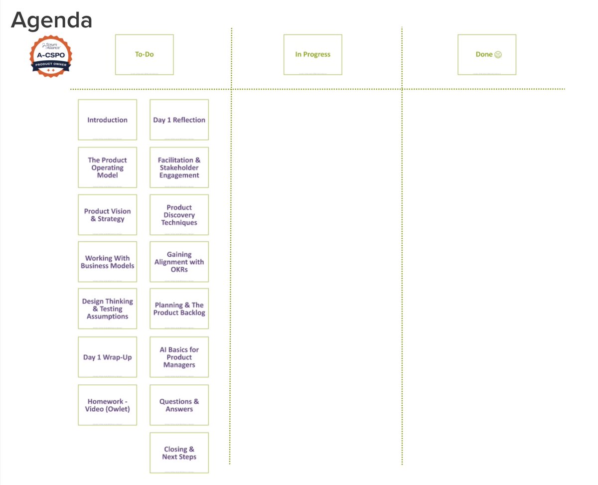 Super pumped to be delivering my inaugural Advanced Certified Scrum Product Owner (A-CSPO) class tomorrow. We will talk #ProductManagement. We will talk #Innovation. We will talk #Strategy. We will probably not talk #Scrum.

#ACSPO #ProductOwner <a href="/ScrumAlliance/">Scrum Alliance</a>