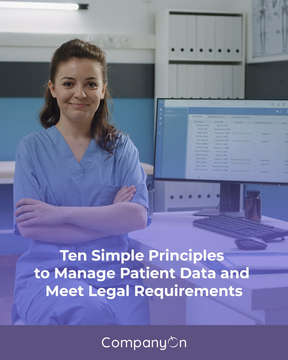 companyonapp's tweet photo. Protect your patients, protect your practice! 🔒✨ Learn 10 simple principles to manage patient data securely and stay compliant with legal requirements. 

Read more: https://t.co/dSiW3En8Wi https://t.co/XeFUuV7oSc