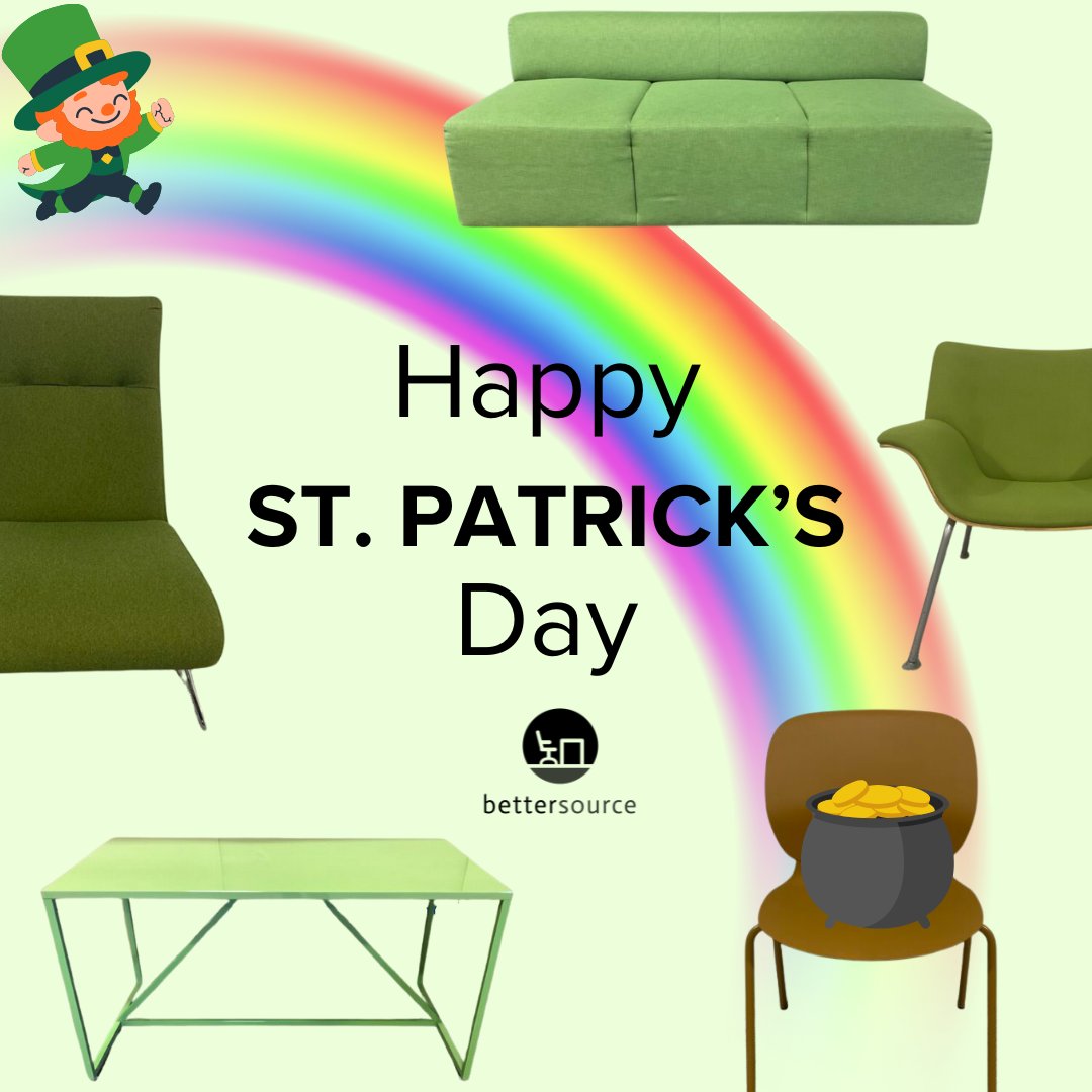 ABetterSource's tweet image. Feeling lucky 🍀 with sustainable style! Celebrate St. Patrick’s Day with high-end pre-owned furniture that’s as green as it gets. 🌈✨
#BetterSource #OfficeFurniture #BuyUsed #BuySecondhand #StPatricksDay #SustainableDesign #LuckyFinds