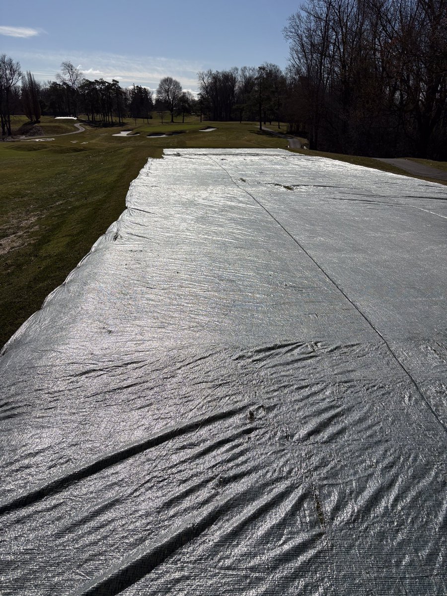 Permeable covers installed on our Par 3 Tee decks to encourage recovery from late fall 2024 use…<a href="/Highland_CC_/">HighlandCountryClub</a>